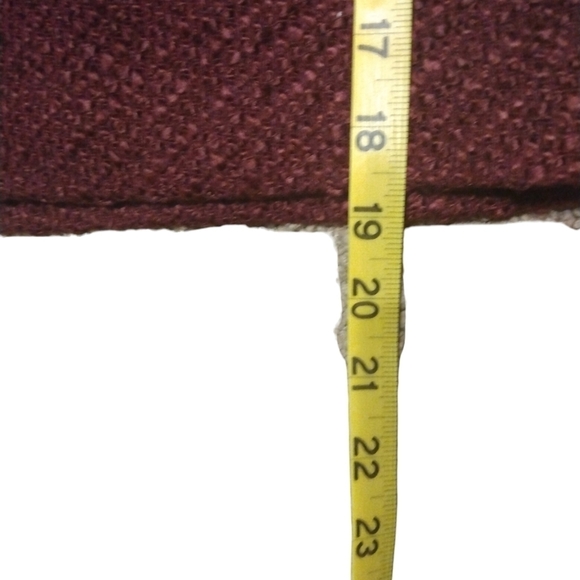 Loft Maroon Half-Zipper Back Acrylic Polyester Wool Blend Mini Skirt Size 12 - Picture 9 of 9